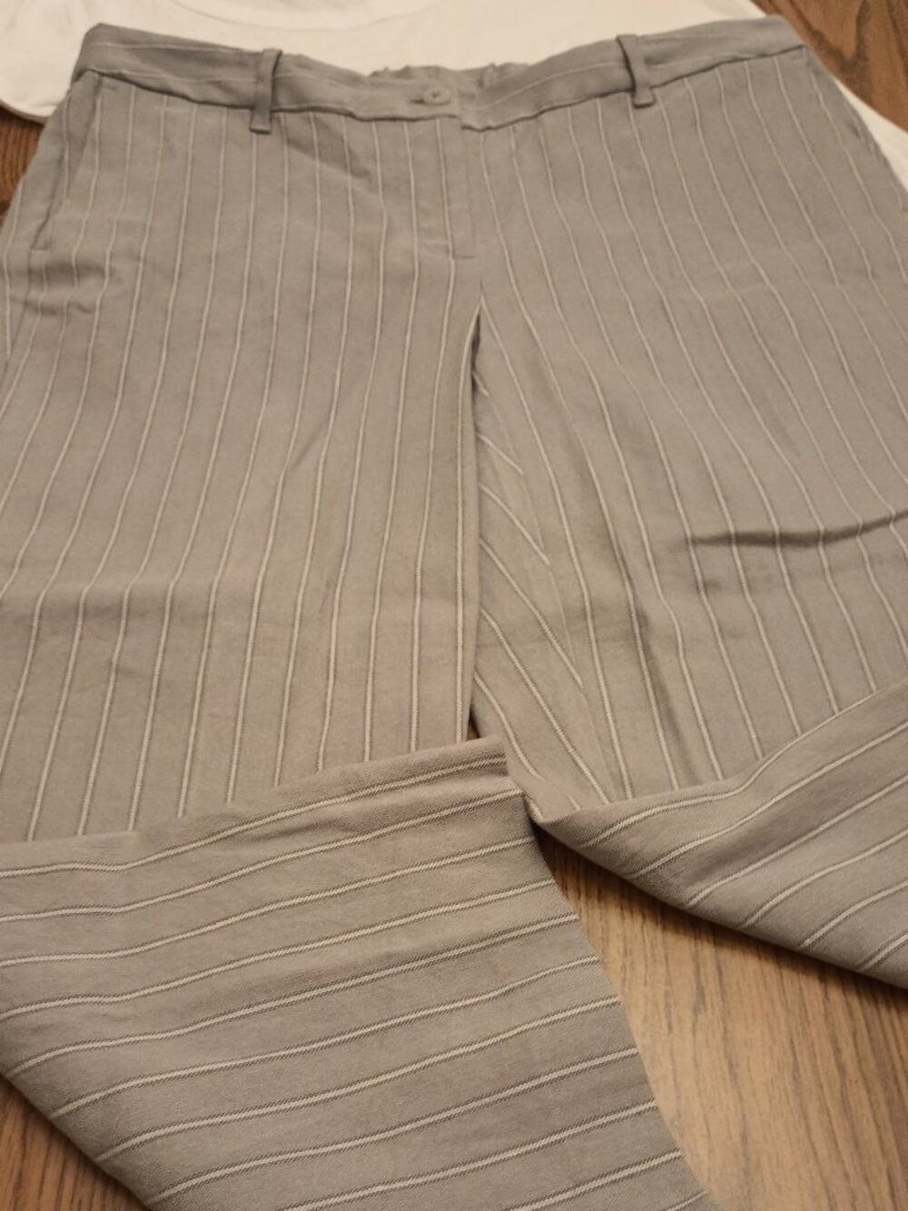 J. Jill Size 18 Linen Stretch Gray Wide Leg Crop Pants (NWT)